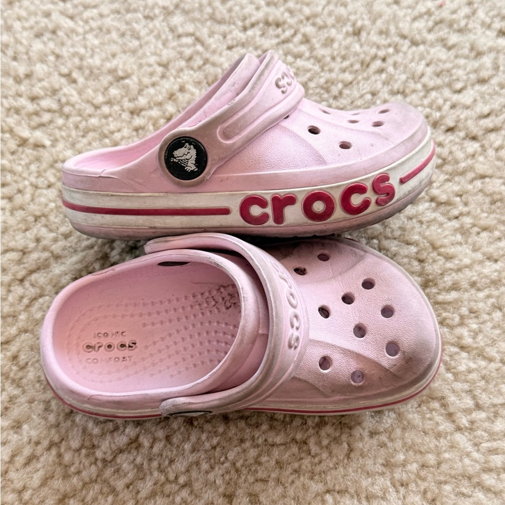 CROCS Bayaband Clog - Kids Sandals - Light Pink - Size 7